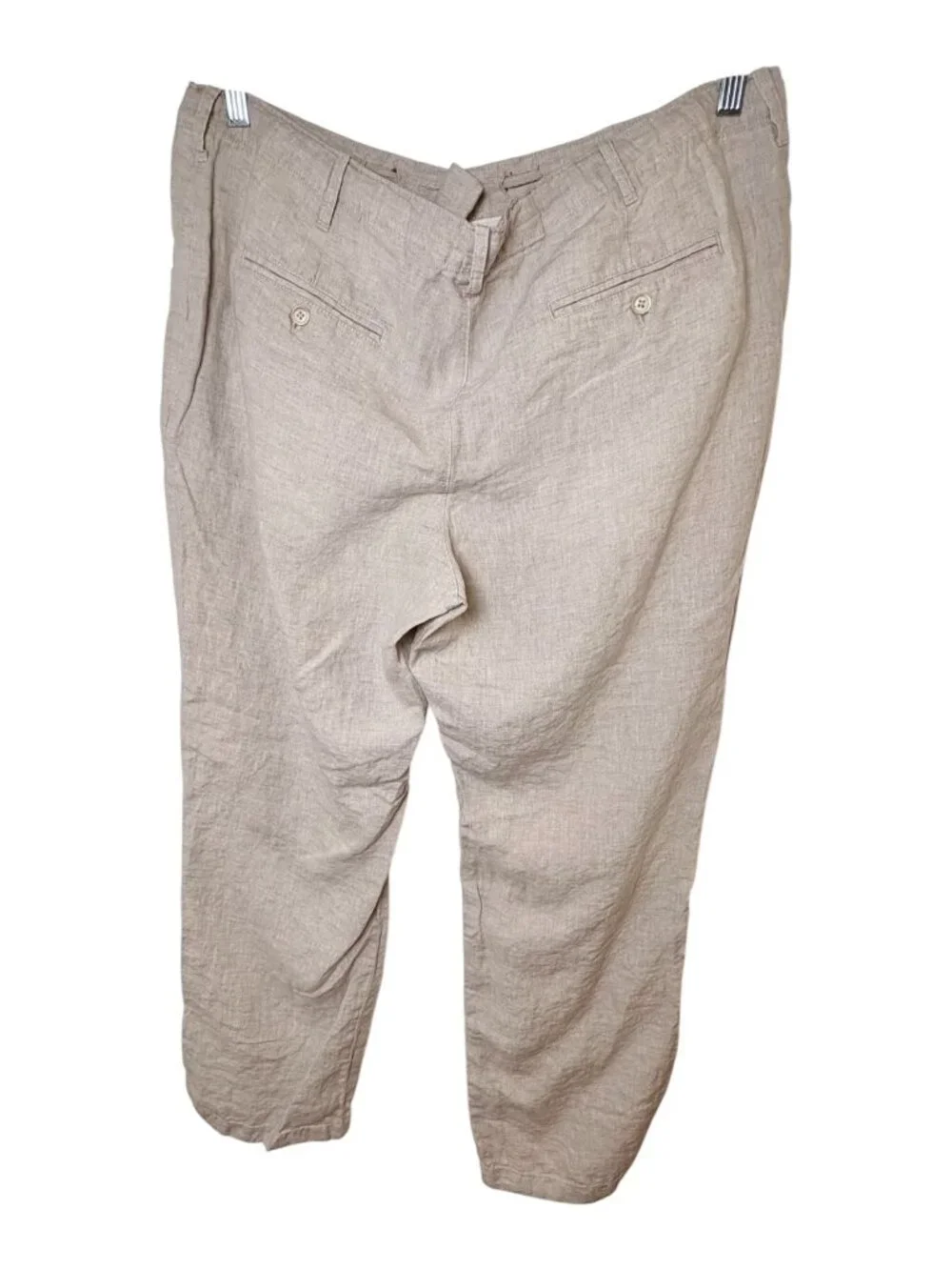 Perry Ellis Natural Beige 100% Linen Pants 32
